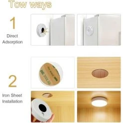 Kueatily Lot De 2 Veilleuse Enfant LED Avec Détecteur De Mouvement & Capteur De Lumière, USB Rechargeable Lampe De Nuit Murale Autocollante Pour Chambre Bébé,Salon,Salle De Bain,Couloir,Placard -Promos Réglette & réglette LED Boutique 28506240 5