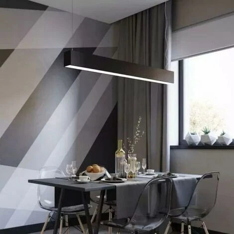 Suspension Linéaire LED 120cm 40W Interconnectable NOIR - Noir - SILAMP - Noir 2 Suspension Linéaire LED 120cm 40W Interconnectable NOIR - Noir - SILAMP - Noir – Image 2