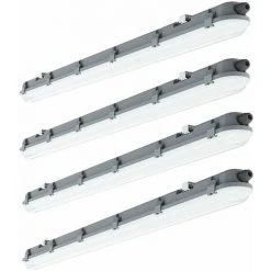 ETC-SHOP 4x LED Plafonnier éclairage De La Lampe De La Baignoire L 120cm 4000 Kelvin, 4320 Lumen Lumière Humide Et Humide Pour Garage, Sous-sol, Atelier Automobile, Hall, Entrepôt, Bureau, Industrie