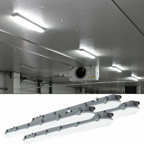 ETC-SHOP 4x LED Plafonnier éclairage De La Lampe De La Baignoire L 120cm 4000 Kelvin, 4320 Lumen Lumière Humide Et Humide Pour Garage, Sous-sol, Atelier Automobile, Hall, Entrepôt, Bureau, Industrie 3 ETC-SHOP 4x LED Plafonnier éclairage De La Lampe De La Baignoire L 120cm 4000 Kelvin, 4320 Lumen Lumière Humide Et Humide Pour Garage, Sous-sol, Atelier Automobile, Hall, Entrepôt, Bureau, Industrie – Image 3