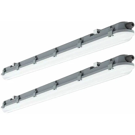 ETC-SHOP 2x LED Plafonnier éclairage De Lampe De Baignoire L 120cm 4000 Kelvin, 4320 Lumen Lumière Humide Et Humide Pour Garage, Cave, Atelier Automobile, Hall, Entrepôt, Bureau, Industrie 1 ETC-SHOP 2x LED Plafonnier éclairage De Lampe De Baignoire L 120cm 4000 Kelvin, 4320 Lumen Lumière Humide Et Humide Pour Garage, Cave, Atelier Automobile, Hall, Entrepôt, Bureau, Industrie