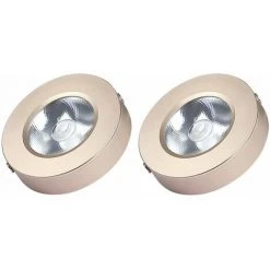 Perle Rare Éclairage D'armoire 2 Pièces, Projecteurs à LED Montés En Surface, éclairage De Comptoir, éclairage D'ustensiles De Cuisine 5W (doré, Blanc Chaud)