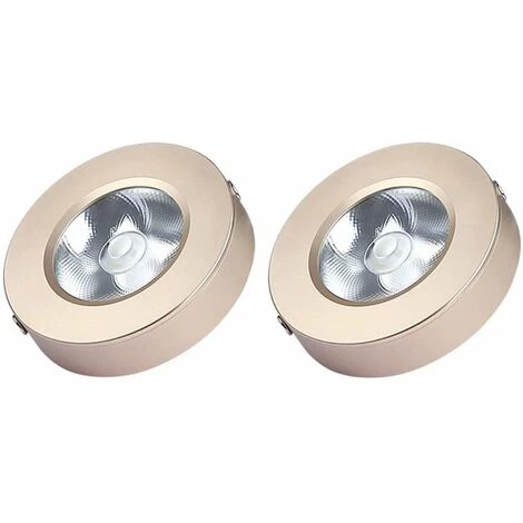 Perle Rare Éclairage D'armoire 2 Pièces, Projecteurs à LED Montés En Surface, éclairage De Comptoir, éclairage D'ustensiles De Cuisine 5W (doré, Blanc Chaud) 1 Perle Rare Éclairage D'armoire 2 Pièces, Projecteurs à LED Montés En Surface, éclairage De Comptoir, éclairage D'ustensiles De Cuisine 5W (doré, Blanc Chaud)