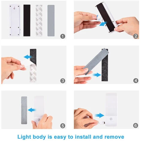 ASUPERMALL Pir Detecteur De Mouvement Led Night Light Usb Rechargeable Corps Humain Lampe A Induction Pour Armoire / Penderie / Cabinet / Armoires / Escaliers / Hall D'Entree, Blanc 4 ASUPERMALL Pir Detecteur De Mouvement Led Night Light Usb Rechargeable Corps Humain Lampe A Induction Pour Armoire / Penderie / Cabinet / Armoires / Escaliers / Hall D'Entree, Blanc – Image 4