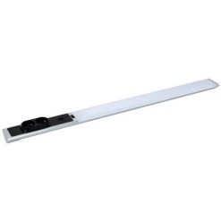 GEFOM Réglette Led Cuisine 80 Cm Avec Prises Et Interrupteur 800 Mm Argenté - Argenté