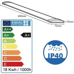 ARUM LIGHTING Réglette LED Extra Plate LINE 16W IP40 1800Lm 60cm | Température De Couleur: Blanc Neutre 4000K 7 ARUM LIGHTING Réglette LED Extra Plate LINE 16W IP40 1800Lm 60cm | Température De Couleur: Blanc Neutre 4000K -Promos Réglette & réglette LED Boutique 30055102 4