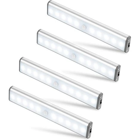 ILOVEMILAN Éclairage D'armoire 10 LED, Sans Fil, USB Rechargeable, Magnétique, Détecteur De Mouvement, 2 Modes D'éclairage, Portable. Lampes De Placard, Lumières De Secours, Veilleuses Pour Enfants-4PCS 1 ILOVEMILAN Éclairage D'armoire 10 LED, Sans Fil, USB Rechargeable, Magnétique, Détecteur De Mouvement, 2 Modes D'éclairage, Portable. Lampes De Placard, Lumières De Secours, Veilleuses Pour Enfants-4PCS