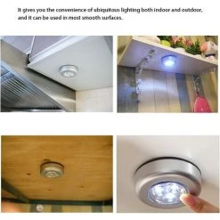 AIDUCHO 6 Lampes LED Sur Piles - Il Faut Pousser Dessus Pour Les Allumer - Lumière Blanche [Classe énergétique A+++] -Promos Réglette & réglette LED Boutique 32355926 5