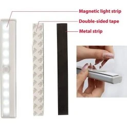 AIDUCHO I Réglette LED I Lot De 2 Veilleuses LED Avec Détecteur De Mouvement I Auto-adhésif I Alimentation Par Piles I Aluminium 9 AIDUCHO I Réglette LED I Lot De 2 Veilleuses LED Avec Détecteur De Mouvement I Auto-adhésif I Alimentation Par Piles I Aluminium -Promos Réglette & réglette LED Boutique 32356027 5