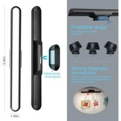 LangRay Lampe Nuit Placard Commande Tactile Dimmable, 3W Lumière De Miroir Magnétique Stick-on N'importe Où, Liseuse Rechargeable Par USB, Lampe Pour Miroir Cosmétique Salle, Cabinet, Étagère, Armoire -Promos Réglette & réglette LED Boutique 32757000 4