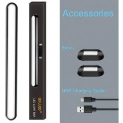 LangRay Lampe Nuit Placard Commande Tactile Dimmable, 3W Lumière De Miroir Magnétique Stick-on N'importe Où, Liseuse Rechargeable Par USB, Lampe Pour Miroir Cosmétique Salle, Cabinet, Étagère, Armoire -Promos Réglette & réglette LED Boutique 32757000 5