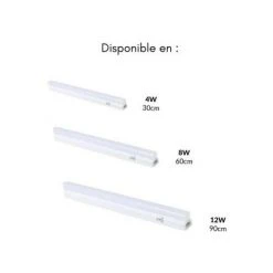 SILAMP Tube Néon LED T5 60cm 8W 2 Têtes Avec Interrupteur 9 SILAMP Tube Néon LED T5 60cm 8W 2 Têtes Avec Interrupteur -Promos Réglette & réglette LED Boutique 34691159 5