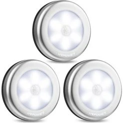 THSINDE Lampes De Placard, Lampes à Détecteur De Mouvement D'intérieur, Lampes De Placard à LED Alimentées Par Batterie, Veilleuses De Sport Fixées à N'importe Quel Endroit, Lampes D'escalier, Appliques Murales, Utilisées Dans Les Couloirs, Les Chambres, Les Cuis