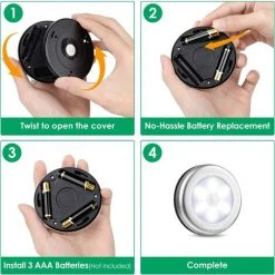 THSINDE Lampes De Placard, Lampes à Détecteur De Mouvement D'intérieur, Lampes De Placard à LED Alimentées Par Batterie, Veilleuses De Sport Fixées à N'importe Quel Endroit, Lampes D'escalier, Appliques Murales, Utilisées Dans Les Couloirs, Les Chambres, Les Cuis 9 THSINDE Lampes De Placard, Lampes à Détecteur De Mouvement D'intérieur, Lampes De Placard à LED Alimentées Par Batterie, Veilleuses De Sport Fixées à N'importe Quel Endroit, Lampes D'escalier, Appliques Murales, Utilisées Dans Les Couloirs, Les Chambres, Les Cuis -Promos Réglette & réglette LED Boutique 35099473 5