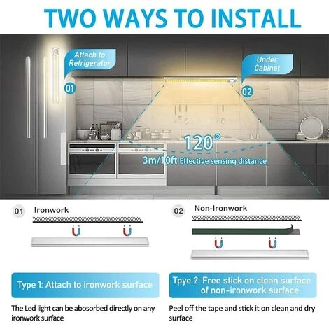 BETTERLIFE Lampe De Placard, 160 LED Lampe Sous Meuble Cusine Détecteur De Mouvement Automatique Eclairage Placard Portable Sans Fil, 1800mAh Batterie Rechargeable Pour Armoire, Escalier, Bureau, Cuisine 4 BETTERLIFE Lampe De Placard, 160 LED Lampe Sous Meuble Cusine Détecteur De Mouvement Automatique Eclairage Placard Portable Sans Fil, 1800mAh Batterie Rechargeable Pour Armoire, Escalier, Bureau, Cuisine – Image 4