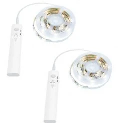 BETTERLIFE LED De Lumière De Capteur De Mouvement 2 Pièces 1M, Bande LED Flexible Blanc Chaud 1.5M Pour Armoire Murale, Armoire, Escaliers, Tiroir 7 BETTERLIFE LED De Lumière De Capteur De Mouvement 2 Pièces 1M, Bande LED Flexible Blanc Chaud 1.5M Pour Armoire Murale, Armoire, Escaliers, Tiroir -Promos Réglette & réglette LED Boutique 36427677 3