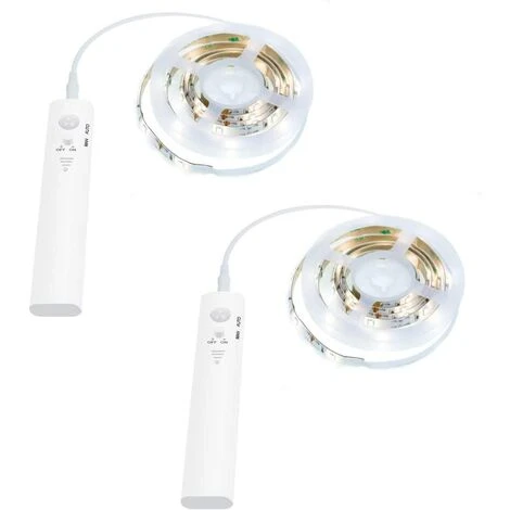 BETTERLIFE LED De Lumière De Capteur De Mouvement 2 Pièces 1M, Bande LED Flexible Blanc Chaud 1.5M Pour Armoire Murale, Armoire, Escaliers, Tiroir 3 BETTERLIFE LED De Lumière De Capteur De Mouvement 2 Pièces 1M, Bande LED Flexible Blanc Chaud 1.5M Pour Armoire Murale, Armoire, Escaliers, Tiroir – Image 3