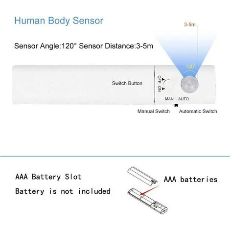 BETTERLIFE LED De Lumière De Capteur De Mouvement 2 Pièces 1M, Bande LED Flexible Blanc Chaud 1.5M Pour Armoire Murale, Armoire, Escaliers, Tiroir 4 BETTERLIFE LED De Lumière De Capteur De Mouvement 2 Pièces 1M, Bande LED Flexible Blanc Chaud 1.5M Pour Armoire Murale, Armoire, Escaliers, Tiroir – Image 4
