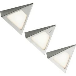 PRIOS LED Lampes Sous Meuble à Intensité Variable 'Odia' En Inox Pour Salon & Salle à Manger - Acier Inoxydable