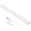 BETTERLIFE Lampe De Placard 40 LEDs, Eclairage Placard Détecteur De Mouvement, Reglette Led Rechargeable USB, Lumière De Placard, Bande Magnetique Adhésive Veilleuse LED