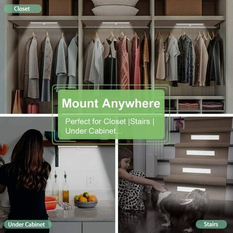 BETTERLIFE Lampe LED Detecteur Mouvement Interieur - 3 Paquet 10 LED Placard Dressing Sans Fil Eclairage à Pile Avec Adhesive Lampe Sous Meuble Cuisine Pour Armoire Escalier Lumiere Automatique Veilleuse Chaud 3 BETTERLIFE Lampe LED Detecteur Mouvement Interieur - 3 Paquet 10 LED Placard Dressing Sans Fil Eclairage à Pile Avec Adhesive Lampe Sous Meuble Cuisine Pour Armoire Escalier Lumiere Automatique Veilleuse Chaud – Image 3