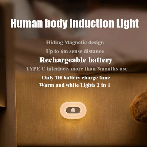 ASUPERMALL Veilleuses Sans Fil Detecteur De Mouvement Lampe De Chambre Armoires De Cuisine Lumiere Escalier Placard Salle Allee Eclairage Applique Murale,Blanc 4 ASUPERMALL Veilleuses Sans Fil Detecteur De Mouvement Lampe De Chambre Armoires De Cuisine Lumiere Escalier Placard Salle Allee Eclairage Applique Murale,Blanc – Image 4