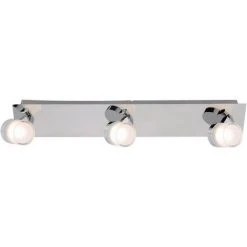 Réglette 3 Spots Spécial Salle De Bain IP44 (13,5W 1050LM 3000K) Chrome - Voltman