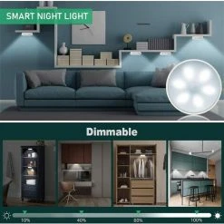 ABCRITAL Lampe Placard Veilleuse Led, Usb Rechargeable Lot De 1 Lampes De Nuit Sans Fil Avec Contrôle Tactile Et Télécommande Luminosité Réglable Lampe De Armoire Alimenté -Promos Réglette & réglette LED Boutique 38710742 3