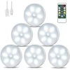 ABCRITAL Lampe Placard Veilleuse Led, Usb Rechargeable Lot De 6 Lampes De Nuit Sans Fil Avec Contrôle Tactile Et Télécommande Luminosité Réglable Lampe De Armoire Alimenté