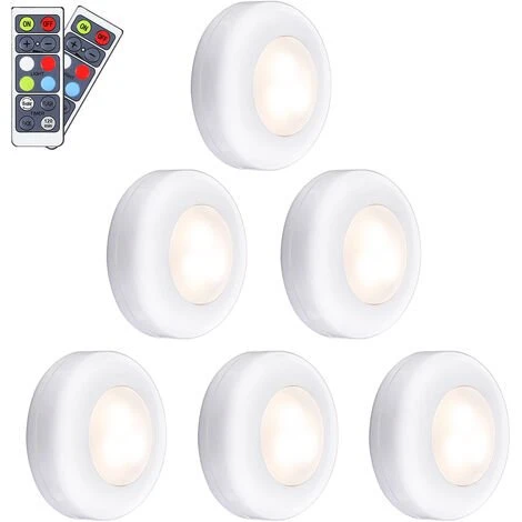 AUGIENB Lot De 6 Spots Sous Meuble LED éclairage Armoire élément Cuisine Spots En Saillies Multicouleur + Télécommande Rvb 1 AUGIENB Lot De 6 Spots Sous Meuble LED éclairage Armoire élément Cuisine Spots En Saillies Multicouleur + Télécommande Rvb