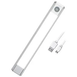 ECHOO Lampe à Détecteur De Mouvement Pour Intérieur Avec 3 Couleurs Changeantes, Veilleuse Avec Batterie Rechargeable Par USB 60 LED, Pour Armoire, Escalier, Cuisine, Mur, Etc. [Classe énergétique A+++]