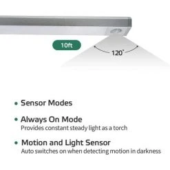 ECHOO Lampe à Détecteur De Mouvement Pour Intérieur Avec 3 Couleurs Changeantes, Veilleuse Avec Batterie Rechargeable Par USB 60 LED, Pour Armoire, Escalier, Cuisine, Mur, Etc. [Classe énergétique A+++] -Promos Réglette & réglette LED Boutique 40118125 5