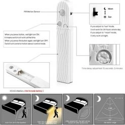 BETTERLIFE Détecteur De Mouvement Pour Placard Sous La Lumière Du Meuble Avec Kit De Bandes De DEL Flexibles à Piles Sans Fil à Double Mode Pour Armoire/escaliers 8 BETTERLIFE Détecteur De Mouvement Pour Placard Sous La Lumière Du Meuble Avec Kit De Bandes De DEL Flexibles à Piles Sans Fil à Double Mode Pour Armoire/escaliers -Promos Réglette & réglette LED Boutique 40333797 4