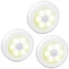 BETTERLIFE Lot De 3 Lampes LED à Détecteur De Mouvement, Sans Fil, Alimentées Par Piles, à Coller N'importe Où, éclairage D'escalier, Couloir, Salle De Bain, Cuisine, Armoire, Escaliers (lumière Chaude)