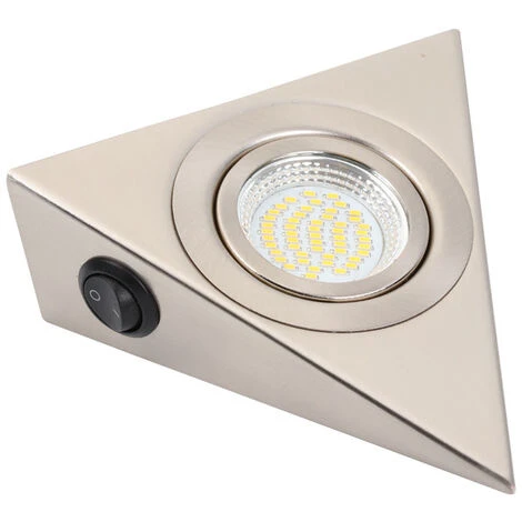 TRIOMPHE TTIO Sous La Lumière Du Cabinet 145x125x40mm Triangle Shelf Lumière En Acier Inoxydable Lumière Blanche Sous La Lumière De La Lampe De Placard (Température De Couleur : 4000K) 1 TRIOMPHE TTIO Sous La Lumière Du Cabinet 145x125x40mm Triangle Shelf Lumière En Acier Inoxydable Lumière Blanche Sous La Lumière De La Lampe De Placard (Température De Couleur : 4000K)