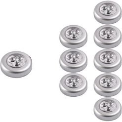 Veilleuses Lot De 9 Spot Lampe LED Éclairage De Nuit Autocollant Alimenté Par 3 Piles/Batteries Pour Penderie/Placard/Étagère/Entrée/Cuisine/Passage GrooFoo