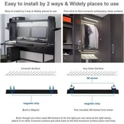 BETTERLIFE BETTE Lot De 2 Lampes D'armoire à Détecteur De Mouvement à LED, 150LM, Lampes De Cuisine Avec Batterie Rechargeable, éclairage USB, Auto/marche/arrêt 7 BETTERLIFE BETTE Lot De 2 Lampes D'armoire à Détecteur De Mouvement à LED, 150LM, Lampes De Cuisine Avec Batterie Rechargeable, éclairage USB, Auto/marche/arrêt -Promos Réglette & réglette LED Boutique 41558333 3