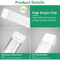 XICHAO Lampe De Purification De Luminaires à LED Carré 3 Températures De Couleur Lampe D'éclairage De Plafond Sous La Lumière De L'armoire 115cm 7 XICHAO Lampe De Purification De Luminaires à LED Carré 3 Températures De Couleur Lampe D'éclairage De Plafond Sous La Lumière De L'armoire 115cm -Promos Réglette & réglette LED Boutique 41860925 3