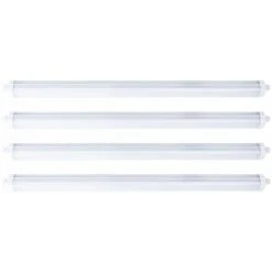 Promos Réglette & réglette LED Boutique 15 ETC-SHOP Plafonnier D'atelier LED 120 Cm étanche à L'humidité Blanc Neutre, Tube IP65, 1x LED 24W 3840lm 4500K, Garage En Sous-sol, Lot De 4