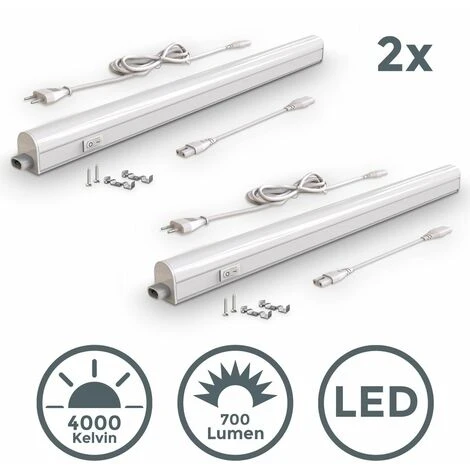 B.K.Licht Lot De 2 Réglettes LED Pour Cuisine Et Atelier, Platine LED 8W, Longueur 573 Mm, 700 Lm, Lumière Blanche Neutre 4000K 1 B.K.Licht Lot De 2 Réglettes LED Pour Cuisine Et Atelier, Platine LED 8W, Longueur 573 Mm, 700 Lm, Lumière Blanche Neutre 4000K