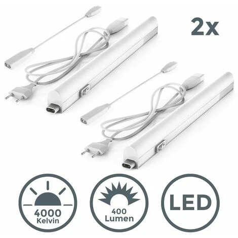 B.K.Licht Lot De 2 Réglettes LED Pour Cuisine Et Atelier, Platine LED 4W, Longueur 313 Mm, 400 Lm, Lumière Blanche Neutre 4000K 2 B.K.Licht Lot De 2 Réglettes LED Pour Cuisine Et Atelier, Platine LED 4W, Longueur 313 Mm, 400 Lm, Lumière Blanche Neutre 4000K – Image 2