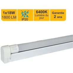 LUTECE-ARC Boitier IP20 120cm + Tube LED 18W 1x18W 1800lm 6500K