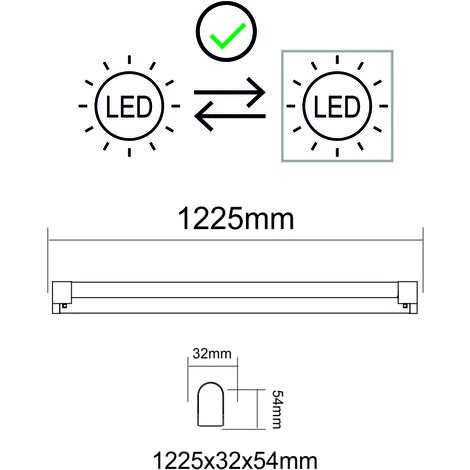 LUTECE-ARC Boitier IP20 120cm + Tube LED 18W 1x18W 1800lm 6500K 4 LUTECE-ARC Boitier IP20 120cm + Tube LED 18W 1x18W 1800lm 6500K – Image 4