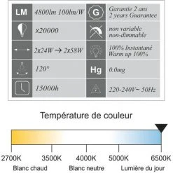 LUTECE-ARC Boitier étanche Traversant 150cm + 2 Tubes LED 2x24W 4800lm 6500K 6 LUTECE-ARC Boitier étanche Traversant 150cm + 2 Tubes LED 2x24W 4800lm 6500K -Promos Réglette & réglette LED Boutique 43459269 3