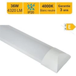LUTECE-ARC Réglette LED Intégrée IP20 36W 4320lm - 4000K Blanc Neutre
