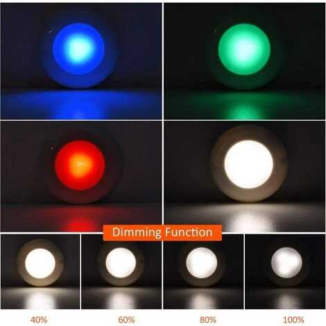 LED Éclairage Sous Meuble Cuisine Spot LED Lampe De Placard Sans Fil Avec Télécommande, Lot De 6 Irisfr (Multicolore) 4 LED Éclairage Sous Meuble Cuisine Spot LED Lampe De Placard Sans Fil Avec Télécommande, Lot De 6 Irisfr (Multicolore) – Image 4