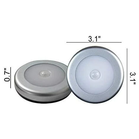 Lampe LED Sans Fil Avec Détecteur De Mouvement Pour Placard, Escalier, Couloir, Cuisine, Chambre à Coucher (6pcs) Irisfr (coquille D'argent (lumière Chaude) 4 Lampe LED Sans Fil Avec Détecteur De Mouvement Pour Placard, Escalier, Couloir, Cuisine, Chambre à Coucher (6pcs) Irisfr (coquille D'argent (lumière Chaude) – Image 4