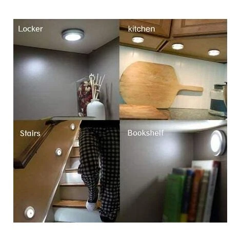 Lampe LED Sans Fil Avec Détecteur De Mouvement Pour Placard, Escalier, Couloir, Cuisine, Chambre à Coucher (6pcs) Irisfr (coquille D'argent (lumière Chaude) 5 Lampe LED Sans Fil Avec Détecteur De Mouvement Pour Placard, Escalier, Couloir, Cuisine, Chambre à Coucher (6pcs) Irisfr (coquille D'argent (lumière Chaude) – Image 5