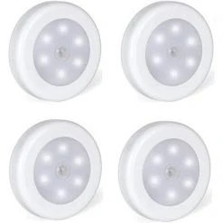 Lampe Adhésive LED, Eclairage LED Détecteur De Mouvement Avec Base Magnétique Lot De 4 Irisfr (Alimenté Par Batterie)