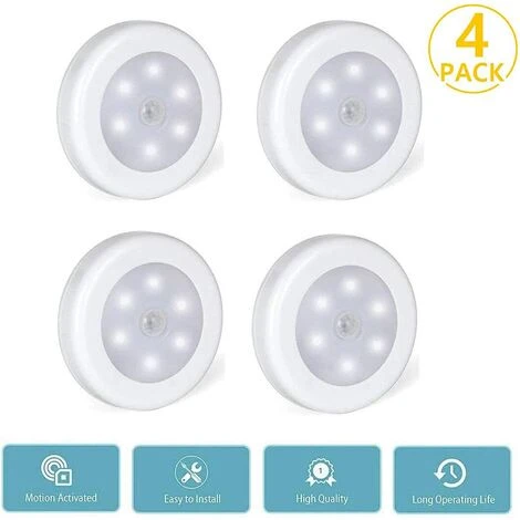 Lampe Adhésive LED, Eclairage LED Détecteur De Mouvement Avec Base Magnétique Lot De 4 Irisfr (Alimenté Par Batterie) 2 Lampe Adhésive LED, Eclairage LED Détecteur De Mouvement Avec Base Magnétique Lot De 4 Irisfr (Alimenté Par Batterie) – Image 2